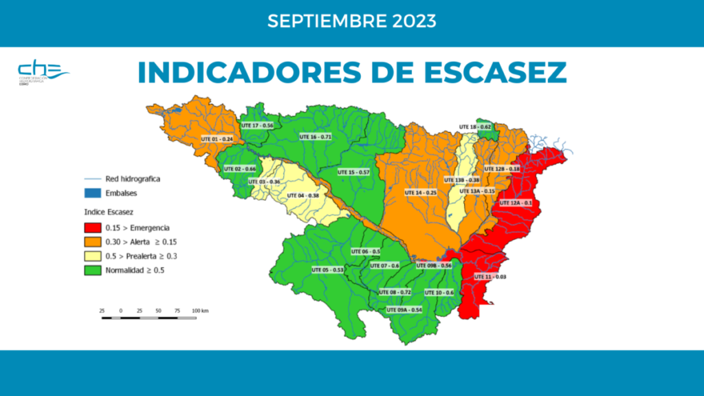La CHE actualiza la situación de sequía y la previsión para el último trimestre del año La CHE actualiza la situación de sequía y la previsión para el último trimestre del año